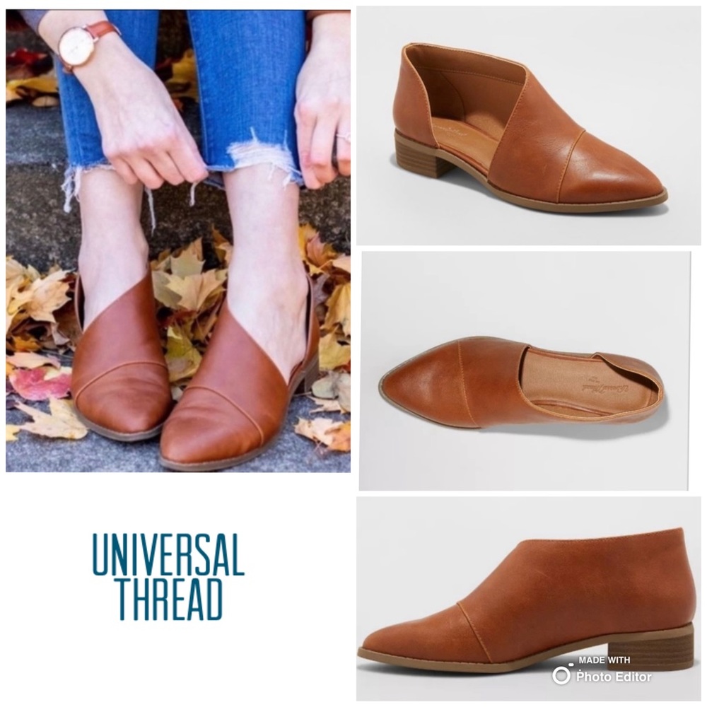 Universal Thread Cognac Cut Out Slip On Booties 6